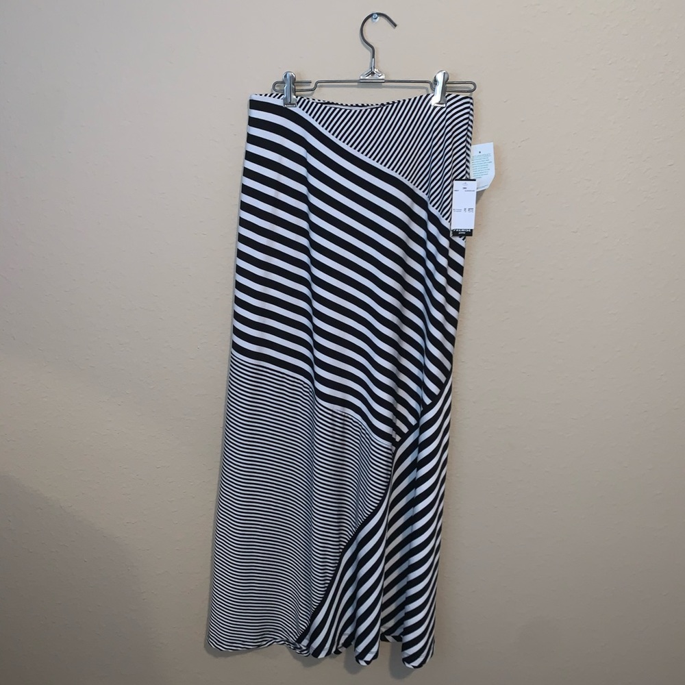 Different direction striped maxi skirt